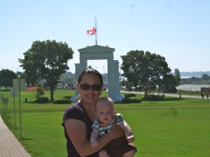 Quince and I at Peace Arch border crossing